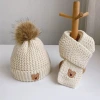 Wholesale autumn and winter children's three-piece sets of hats, scarves and gloves, winter warm and fleece black woolen caps for boys, girls, children and bears Application Scenario